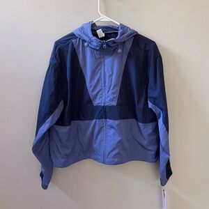 Yogalicious Two-Tone Blue Radiant Color Block Tatum Hoodie Utility Jacket Sz S